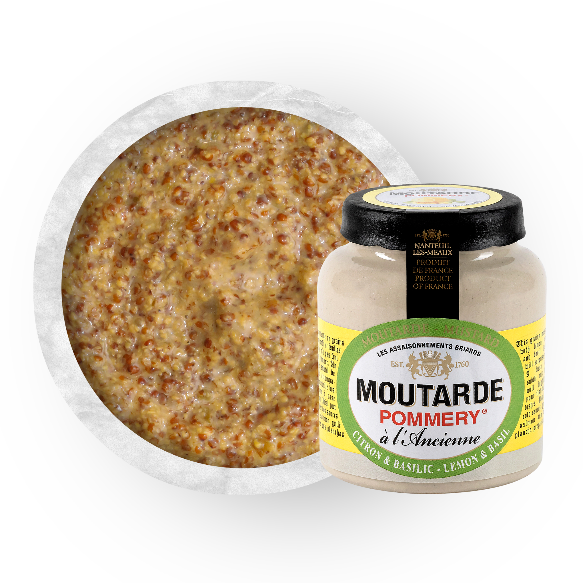 Texture de la Moutarde citron & basilic Pommery ® 100g