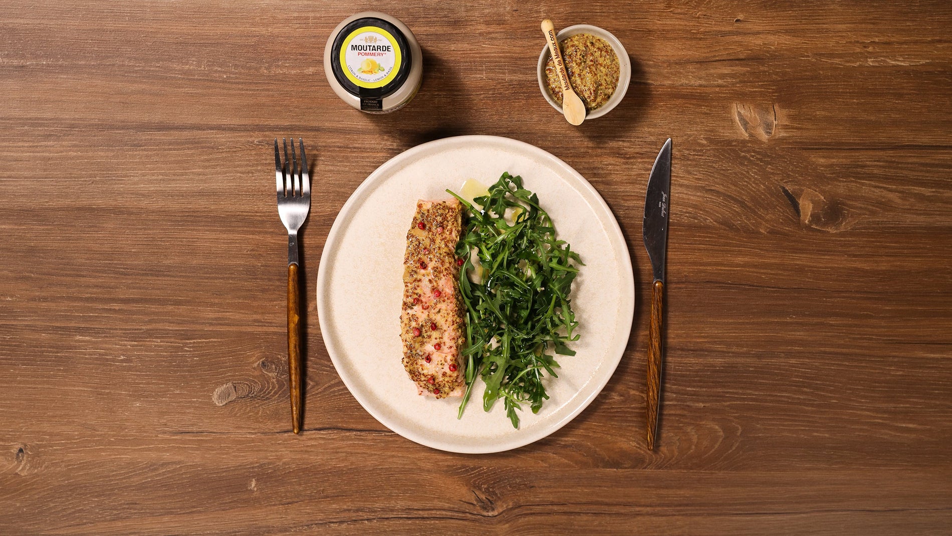 Saumon rôti à la moutarde citron & basilic Pommery®