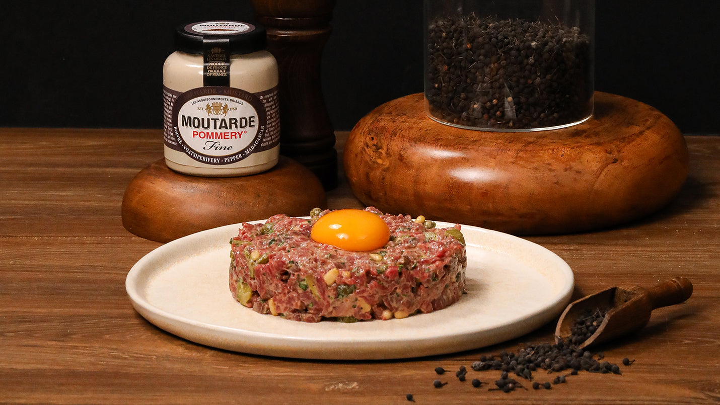Tartare de bœuf - Moutarde au poivre Voatsiperifery Pommery®