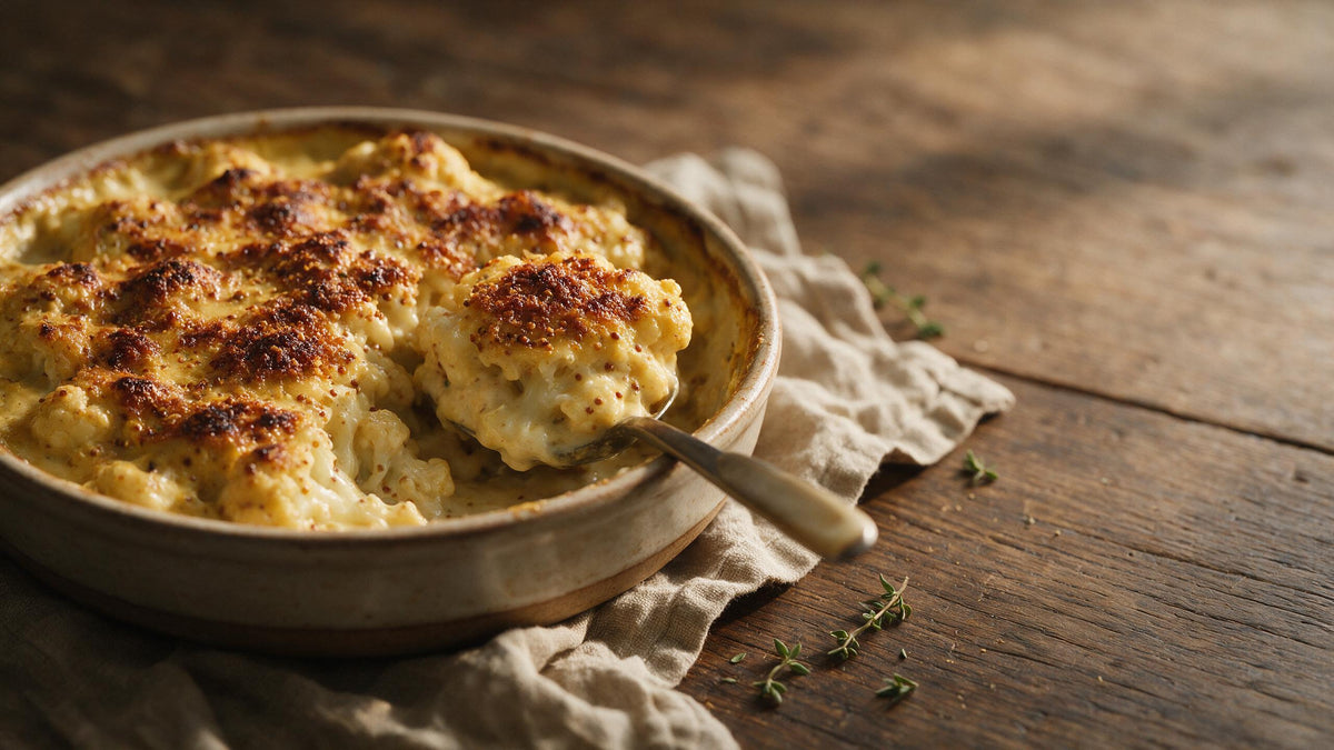 Gratin de chou-fleur à la moutarde à la Moutarde de Meaux® Pommery®